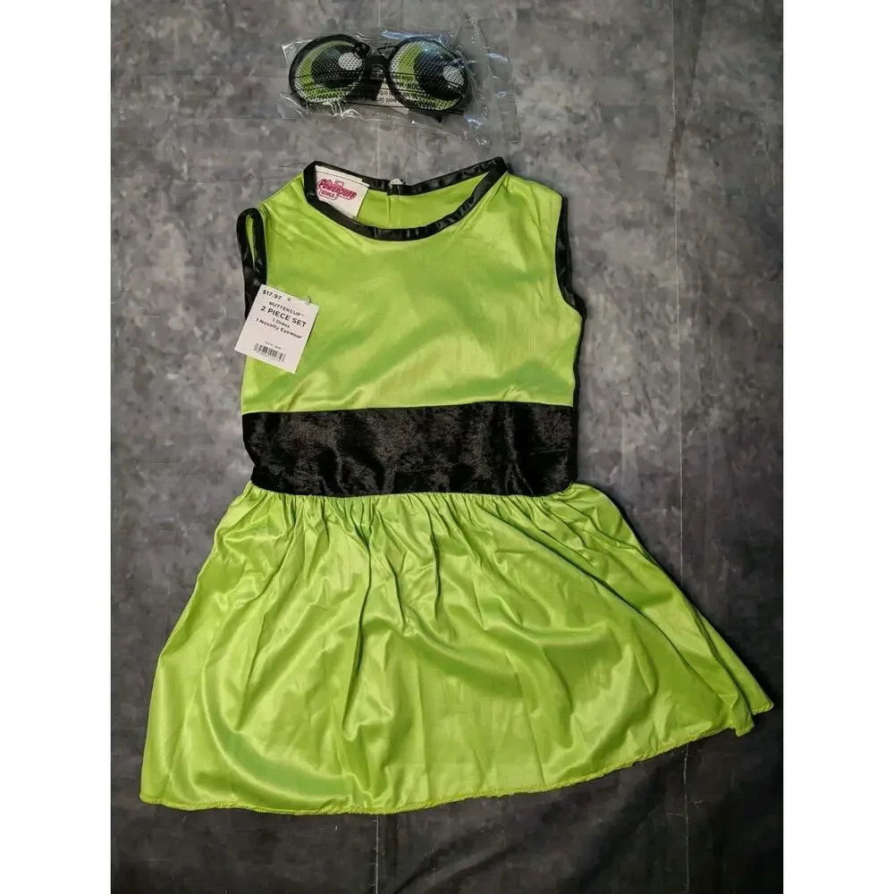 NEW! The Powerpuff Girls Buttercup Girls Halloween Costume S 6/6X - Picture 7 of 12